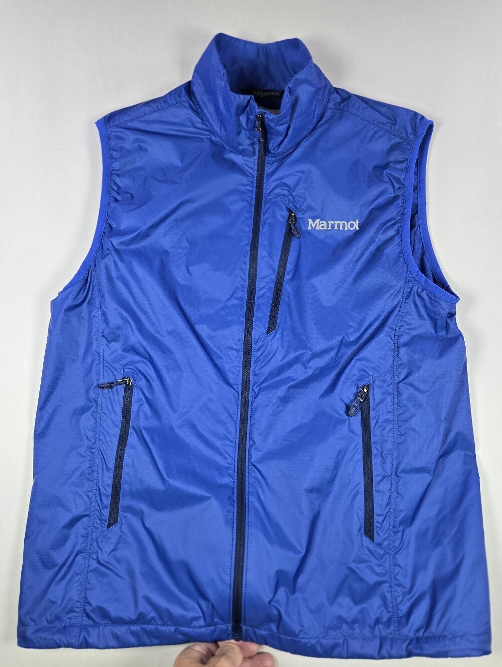 Marmot Ether DriClime Vest Surf Blue Full Zip Packable Lightweight Gorp Medium
